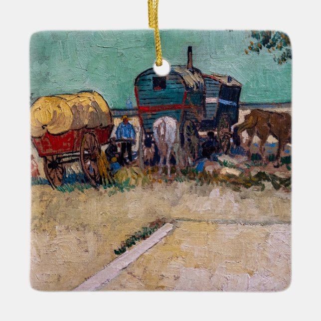 Ornamento De Cerâmica Vincent Van Gogh - Caravanas, Campo de Ciganos per (Frente)