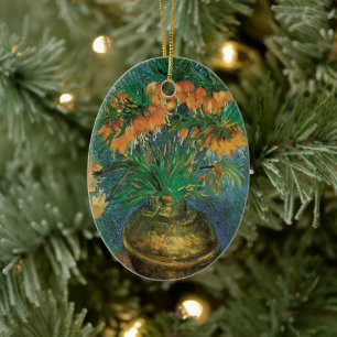 Ornamento De Cerâmica Vincent van Gogh - Fritilárias em um Vaso de Cobre