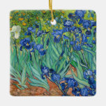 Ornamento De Cerâmica Vincent Van Gogh - Irrises<br><div class="desc">Irlandeses / Íris - Vincent Van Gogh,  1889</div>