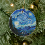 Ornamento De Cerâmica Vincent Van Gogh Na Noite Estrelada<br><div class="desc">Vincent Van Gogh é o Detalhe da Noite Estrelada</div>