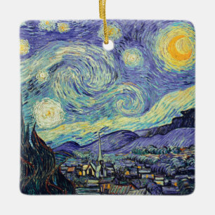 Ornamento De Cerâmica Vincent Van Gogh Na Noite Estrelada