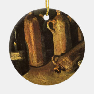 Ornamento De Cerâmica Vincent van Gogh - Natureza Morta com 4 Garrafas d