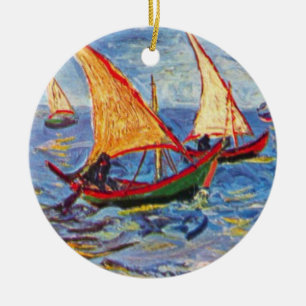 Ornamento De Cerâmica Vincent Van Gogh - O Mar Em Saintes Maries