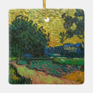 Ornamento De Cerâmica Vincent van Gogh - Paisagem ao Crepúsculo