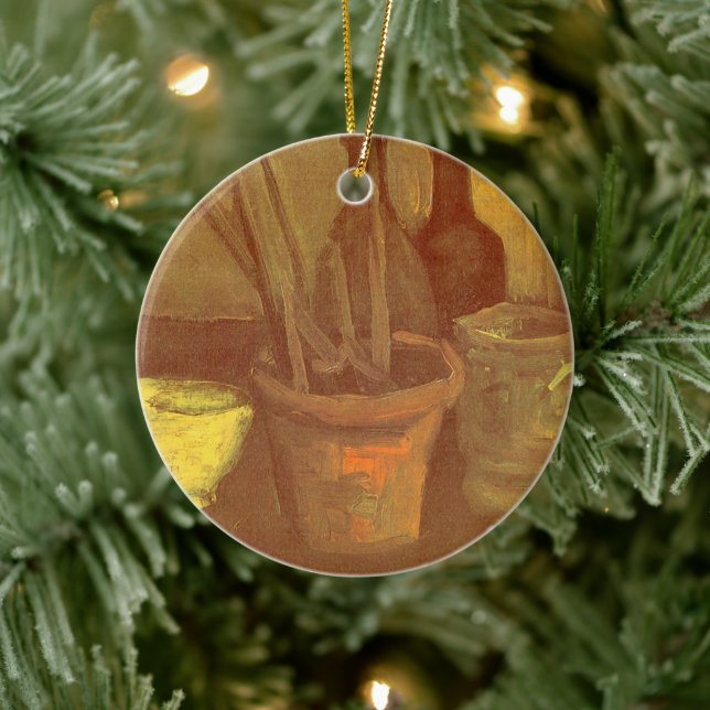 Ornamento De Cerâmica Vincent van Gogh - Pincéis da Vida Estática no Pot (Árvore)