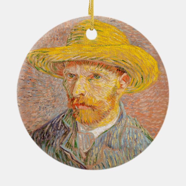 Ornamento De Cerâmica Vincent Van Gogh - Retrato impressionista (Traseira)