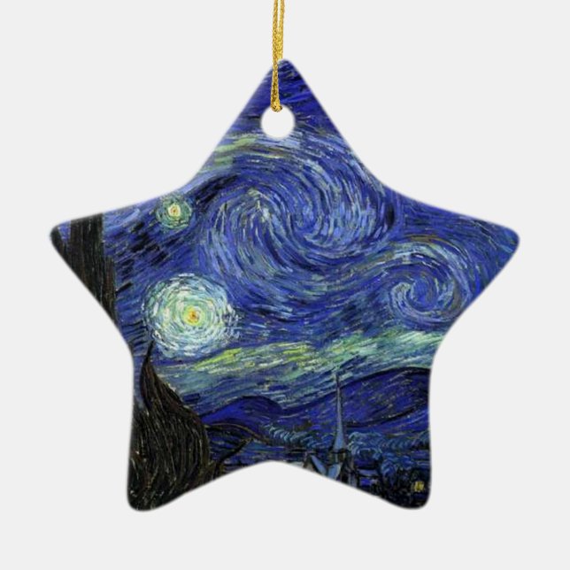 Ornamento De Cerâmica Vincent van Gogh, Starry Night (Frente)