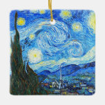 Ornamento De Cerâmica Vincent Van Gogh Starry Night Vintage<br><div class="desc">Uma bela pintura de paisagem antiga da noite estrelada de Vincent Van Gogh.</div>