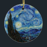 Ornamento De Cerâmica Vincent Van Gogh Starry Night Vintage Fine Art<br><div class="desc">Vincent Van Gogh Starry Night Vintage Ornament de Belas Artes</div>