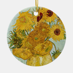 Ornamento De Cerâmica Vincent Van Gogh - Vaso com Doze Girassóis