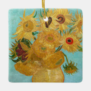 Ornamento De Cerâmica Vincent Van Gogh - Vaso com Doze Girassóis