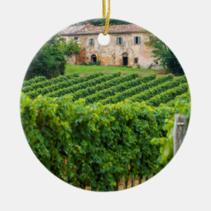 Ornamento De Cerâmica Vineyard Tuscan e Villa