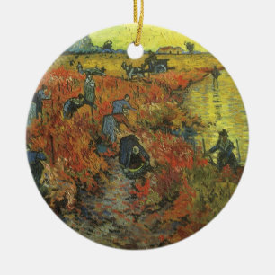 Ornamento De Cerâmica Vinhedo Vermelho de Vincent van Gogh, Arte Fino An