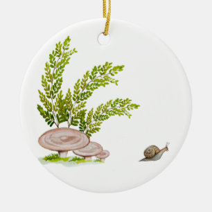 Ornamento De Cerâmica Vinheta com uma bela imagem aquosa de um m florest