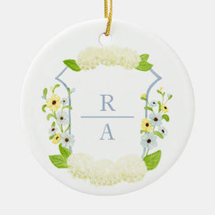 Ornamento De Cerâmica Vinheta de Garrafa de Hydrangea Crest