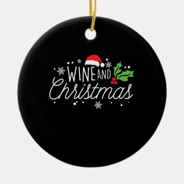 Ornamento De Cerâmica Vinho De Natal E Natal (Frente)