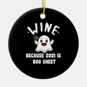 Ornamento De Cerâmica Vinho Porque 2021 É Folha de Fantasma Bebida