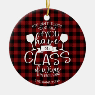 Ornamento De Cerâmica Vinhos Andam Engraçados 2020 Pandemia Covid Natal