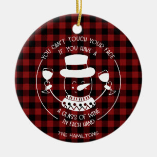 Ornamento De Cerâmica Vinhos Andam Engraçados 2020 Pandemia Covid Natal