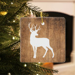 Ornamento De Cerâmica Vintaga Beauty Wood & Deer<br><div class="desc">Esta peça impressionante combina o encanto eterno da madeira intacta com a graça e a majestade de uma silhueta de veados,  criando uma adição única e cativante à decoração domiciliar.</div>