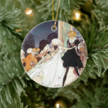 Ornamento De Cerâmica Vintage 12 princesas dançantes de Kay Nielsen<br><div class="desc">Imagem de contos de fadas da ilustração Vintage da história As Doze Princesas Dançantes de Kay Rasmus Nielsen do livro de histórias Em Pó e Colina, 1913. Um belo príncipe de amor e romance e uma cena de dança de salão de fantasia da princesa com realeza, pessoas ricas vestidas de...</div>