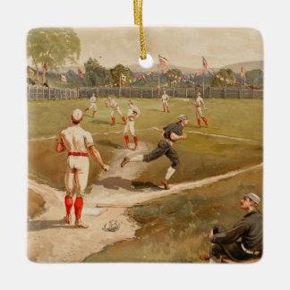 Ornamento De Cerâmica Vintage 1800s Jogos de Baseball no Natal