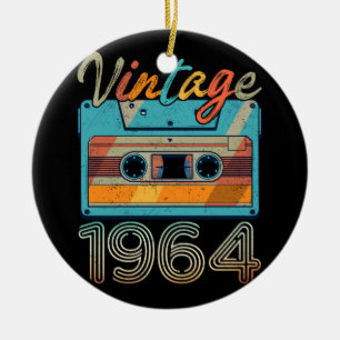 Ornamento De Cerâmica Vintage 1964 Cassette Tape Retro 59th Birthday 59