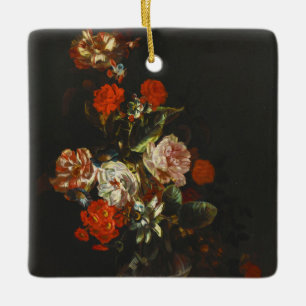 Ornamento De Cerâmica Vintage Ainda Life with Flowers