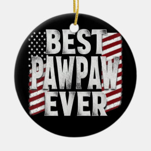 Ornamento De Cerâmica Vintage American Flag Best Pawpaw Ever Alguma Vez