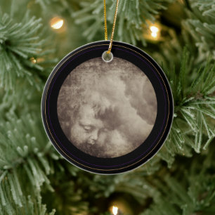 Ornamento De Cerâmica Vintage Angelic Baby & Stormy Heaven /Christmas