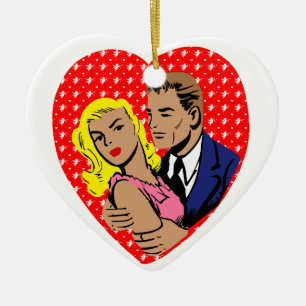 Ornamento De Cerâmica vintage antivalentina