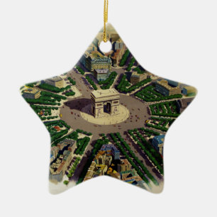 Ornamento De Cerâmica Vintage Arc de Triomphe Paris