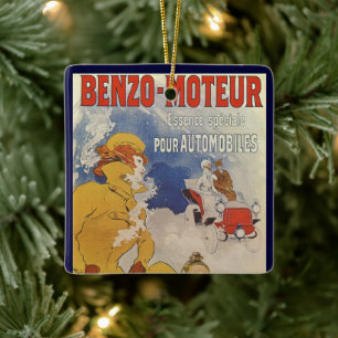 Ornamento De Cerâmica Vintage Art Nouveau, Carro Antiquado Convertível P