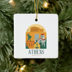 Ornamento De Cerâmica Vintage Athens Grécia - Parthênon