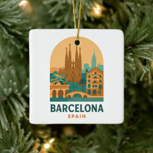 Ornamento De Cerâmica Vintage Barcelona Espanha Viagem – Sagrada Família
