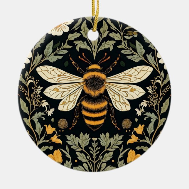 Ornamento De Cerâmica Vintage Bee Garden (Frente)