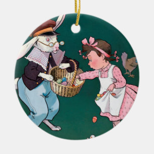 Ornamento De Cerâmica Vintage Bonitinha Coelhinha Coelhinha Coelho Pásc
