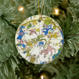 Ornamento De Cerâmica Vintage Celestial, Mapa Antiquado de Estrelas de C