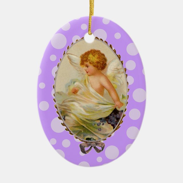 Ornamento De Cerâmica Vintage Cherub (Frente)