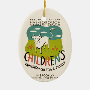 Ornamento De Cerâmica Vintage Children's Art ornment