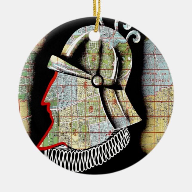 Ornamento De Cerâmica Vintage Chile Santiago Viagem (Frente)