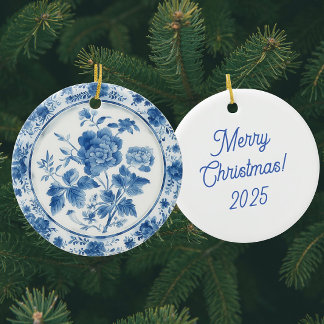 Ornamento De Cerâmica Vintage Chinoiserie Blue White Antiguidades