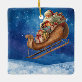 Ornamento De Cerâmica Vintage Christmas Sleigh Ornament | Cozy Nostalgic