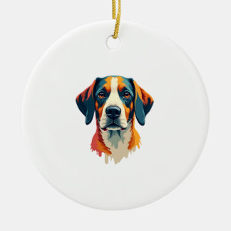 Ornamento De Cerâmica Vintage Colorful Dog Portrait Pop Art Style Pet Il