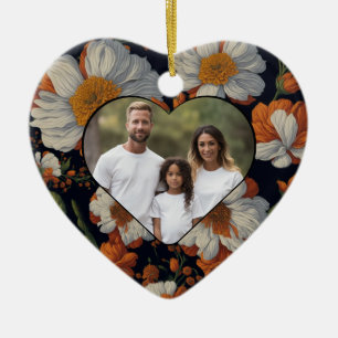 Ornamento De Cerâmica Vintage - cor branca-de-laranja-preto