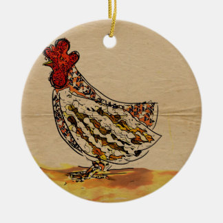 Ornamento De Cerâmica Vintage da galinha