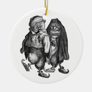 Ornamento De Cerâmica vintage de patinagem das corujas