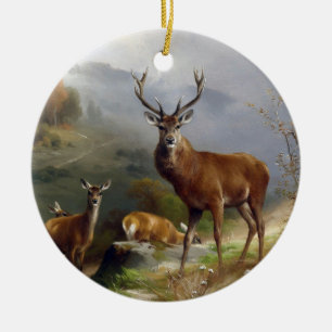 Ornamento De Cerâmica Vintage Deer Stag - Animais Velhos Ilustração Arte