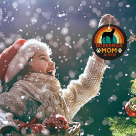 Ornamento De Cerâmica Vintage Doberman Dog Mãe Sunset Personalizado