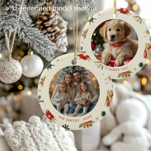 Ornamento De Cerâmica Vintage Dourado Snowflakes Família Natal 2 Fotos